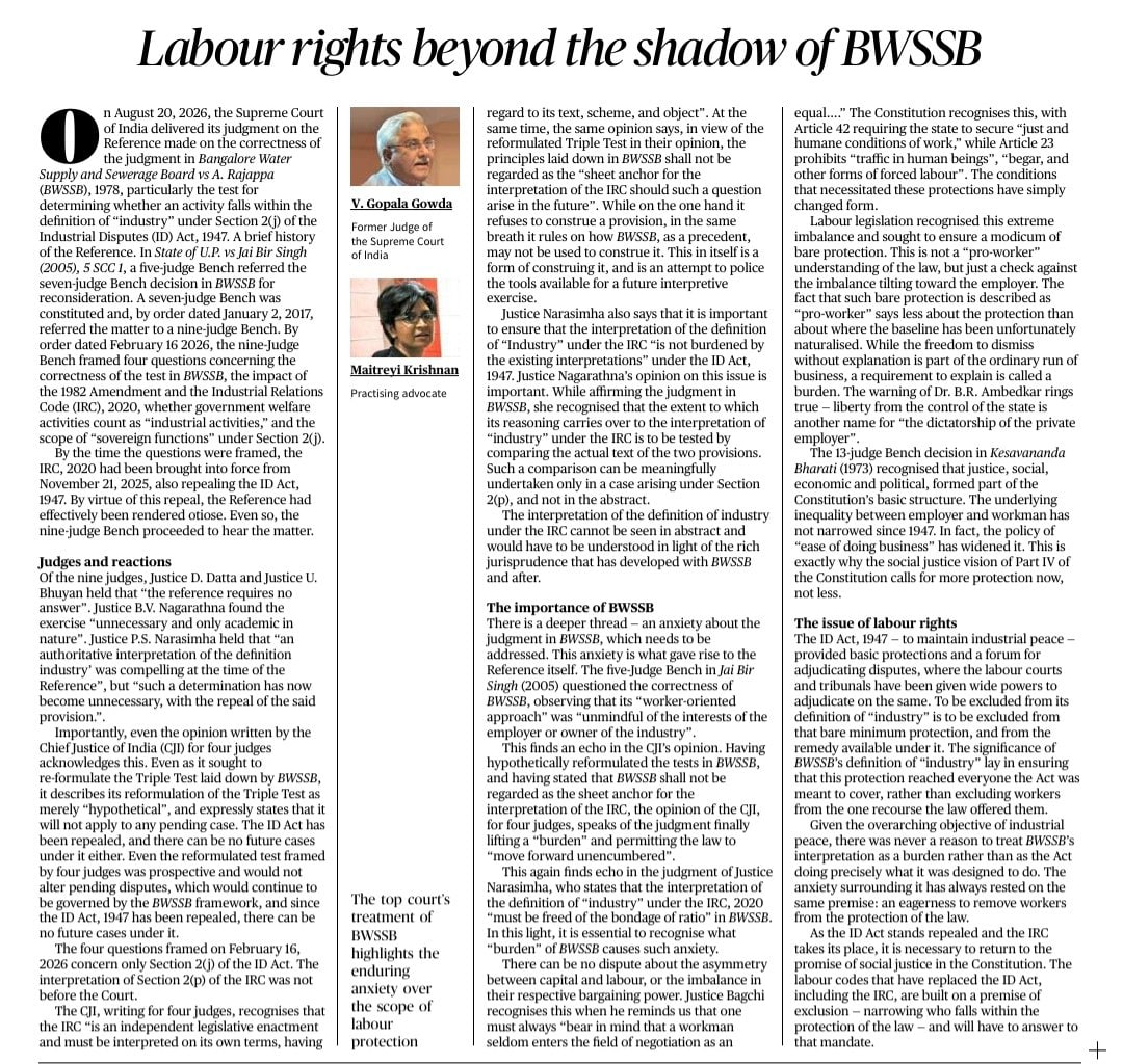 Labour rights beyond the shadow of BWSSB
