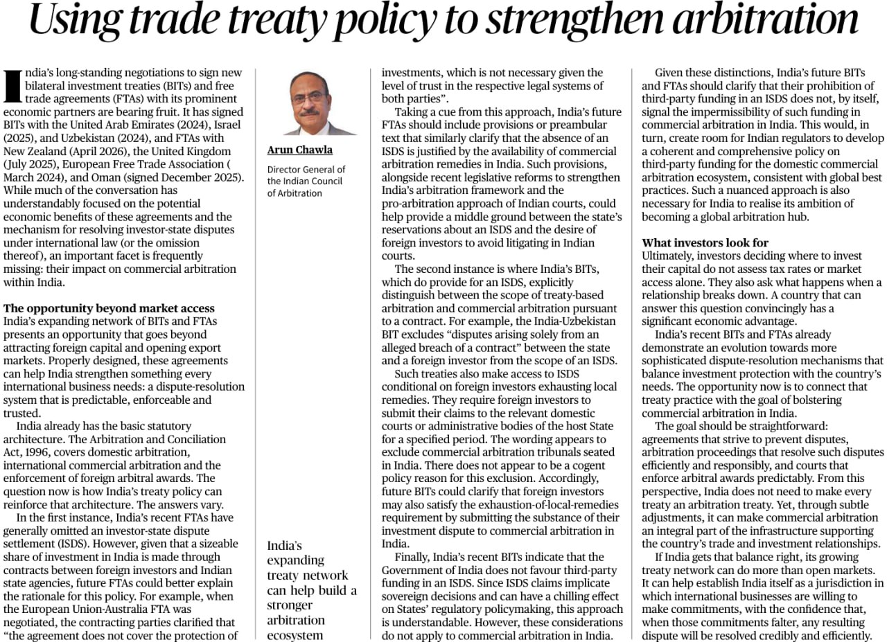 Using Trade Treaty Policy to Strengthen Arbitration